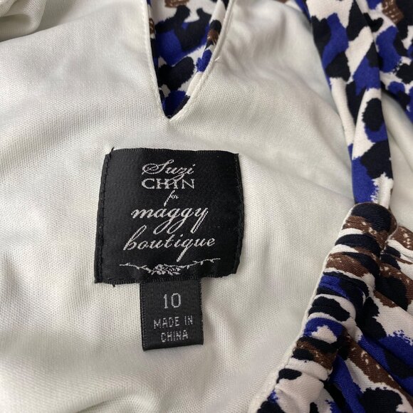 Suzy‎ Chin for Maggy London  Leopard Print Sleeveless Halter Dress 10 - Picture 9 of 9